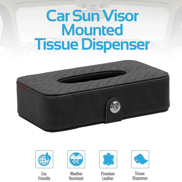 Pack of 2 Car Dashboard Tissue Holder & Car LED Light Ashtray Black | 24HOURS.PK