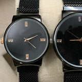 Ck Magnetic Pair Watch Dummy Down Second Black & Golden For Mens & Womens Best Gift For Valentines Day 8973 | 24hours.pk