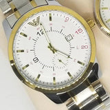 Creative Couple Watches Second With Date Ladies And Gents Pair White Dial With Silver & Golden 97996 | Abdul Basit Janjee