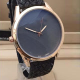 Latest Stylish High Quality Dark Blue  Dial & Creative Black Strap Watch For Men's 598211