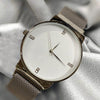 Ck Magnetic Pair Watch Dummy Down Second White & Silver For Mens & Womens Best Gift For Valentines Day 8973 | 24hours.pk
