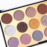 Palette of matte glitter eyeshadows 18 shiny colors eyeshadows makeup metallic luster waterproof eye makeup | Ammad