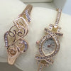 Latest Creative X Shaped Watch With Fashionable Bracelet For Her 00445
