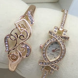 Latest Creative X Shaped Watch With Fashionable Bracelet For Her 00445
