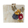 Bridal Fancy Flower Design Clutch For Women OffWhite 5815