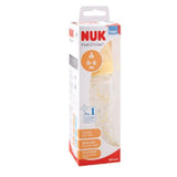 Nuk First Choice Silicone Glass Feeding Bottle For 0-6month Baby Yellow  240ml 10745097 | 24hours.pk