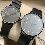 Black Strap Pair Watch With Date Option For Men's And Womens Best Gift For Valentine's Day 8765 | 24hours.pk