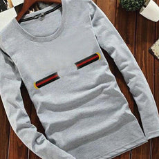 Latest Round Crew Neck Full Sleeve Printed Shirt For Men's Grey SP09