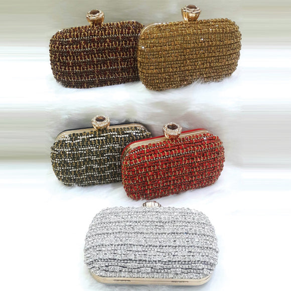 Fancy Bridal Radius Shaped Clutch Purse Available In Random Colors 6137