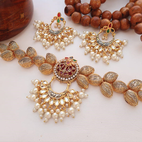 New  Design Pearl Necklace Set For Womens & Girls Dark Random Colors 8876 | 24hours.pk