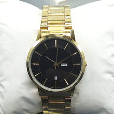 Latest Luxury Wrist Watch With Day & Date Function Golden Chain With Black Dial 56421 | Ammad
