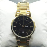 Latest Luxury Wrist Watch With Day & Date Function Golden Chain With Black Dial 56421 | Ammad