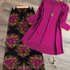 2 in 1 Kurti and Bootcut Trouser Set for Women & Girls Pink & Black Brown Trouser LP-002