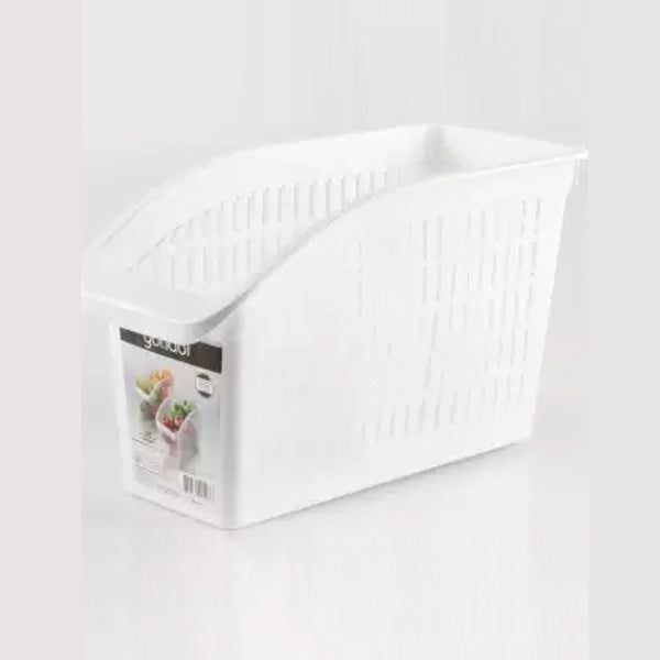 Pack of 4 Compact Plastic Basket Fruits Vegetable Storage Large Tray Kitchen Fridge Organizer