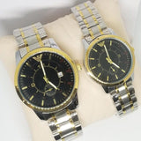 Creative Couple Watches Second With Date Ladies And Gents Pair Black Dial With Silver & Golden 97996 | Abdul Basit Janjee