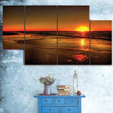 Sunset Beach Side Sea 3D Image 4pcs Wall Frame WF-179 | 24hours.pk