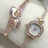 Latest Creative Radius Shaped Watch With Fashionable Bracelet For Her 00445