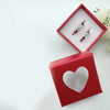 Pack of 2 Single Sided Heart With Diamond Design Ring With Heart Design Box For Her Gift or Engagement Silver 0864 | 24hours.pk