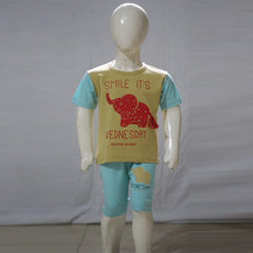 Smile It's Wednesday Printed Malai Jersey Stuff Baba Suit Multicolors