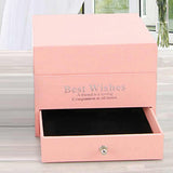 High Quality Creative Festival Double Layer Drawer Rose Flower Jewelry Necklace Case Lipstick Storage Gift Display Box Peach Color  Best Gift For Valentines Day | 24hours.pk