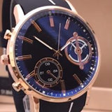 Latest Simple Design Watch Black Strap With Blue & Golden Dial For Men's 89061 | Abdul Basit Janjee