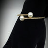 2 Pearls With Small Diamonds Design Simple Bracelet For Her | 24hours.pk