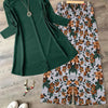 Western Plain Shirt Printed Trouser  Green