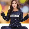Women Carton Cute Navy Blue Couple Pajama Cotton Pajamas Sleepwear Multi Color Girl Nightwear | 24hours.pk