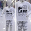 Little Brother Printed Malai Jersey Stuff Baba Suit White & Grey