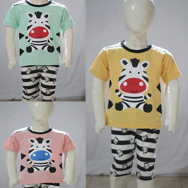 Zebra Character Printed Malai Jersey Stuff Baba Suit Multicolors