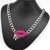 Latest Pink Lips Locket For Her With Silver Chain 25764 | 24hours.pk