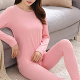 Plain Design Simple Night Suit For Women Pink 4314