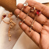 Muticolors Rounded Shaped Stones Long Drop Chain Earrings Set For Her 50004