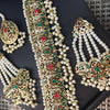 Set Hadrabade Malty Design Necklace For Women Green & Red 51133