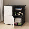 House of Quirk Portable Bedside Cube Storage Organizer 2 Cube Plastic Organizer for Bedroom,Living Room or Kids Room -Black & White | 24hours.pk