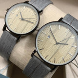 Grey Strap Pair Watch With Date Option For Men's And Womens Best Gift For Valentine's Day 8765 | 24hours.pk