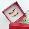 Pack of 2 Single Sided Heart With Rounded Diamond Design Ring With Heart Design Box For Her Gift or Engagement Golden 0864 | 24hours.pk