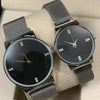 Ck Magnetic Pair Watch Dummy Down Second Black & Silver For Mens & Womens Best Gift For Valentines Day 8973 | 24hours.pk