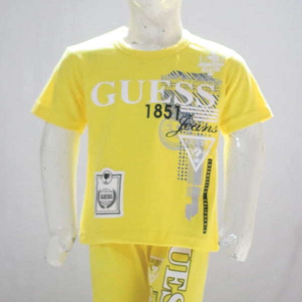 Guess 1851 Printed Malai Jersey Stuff Baba Suit Yellow