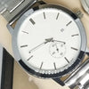 Simple Couple Watches Second With Date Ladies And Gents Pair Silver & White 97996 | Abdul Basit Janjee