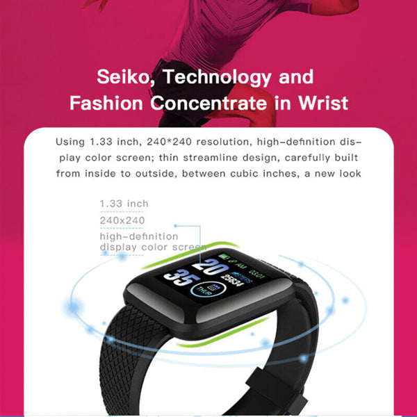 New Style D13 Bracelet for Men Blood Pressure  Heart Rate Monitor Fitness Tracker Sports Smart Watch For Unisex Random Color | 24hours.pk