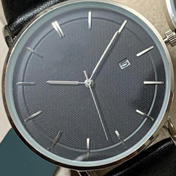 Black Strap & Creative Dial Pair Watch With Date Option For Men's And Womens Best Gift For Valentine's Day 8765 | 24hours.pk