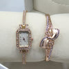 Latest Creative Polygon & Rectangular Shaped Watch With Fashionable Bracelet For Her 00445