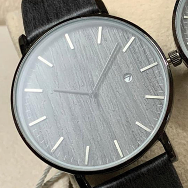 Black Strap Pair Watch With Date Option For Men's And Womens Best Gift For Valentine's Day 8765 | 24hours.pk