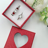 Pack of 2 Latest Flower Diamond Ring Design With Box For Her Gift or Engagement Silver 0864 | 24hours.pk