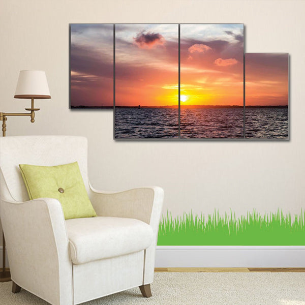 Sunset River 4pcs 3D Wall Frame WF-177 | 24hours.pk