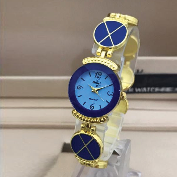 Women Rounded Bracelet Luxury Fashion Watch Golden