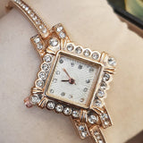 Fashionable Creative Polygon Shaped Watch Golden For Her | 24hours.pk