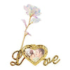 24k Galaxy Plastic Rose With Love-Shaped Support, Unique Gift for Valentine's Day Wedding And Anniversary The Best Gift For Bride And Wife Random Colors | 24hours.pk