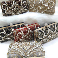Creative Fashionable Bridal Rectangular Shaped Clutch Purse Available In Random Colors 6137